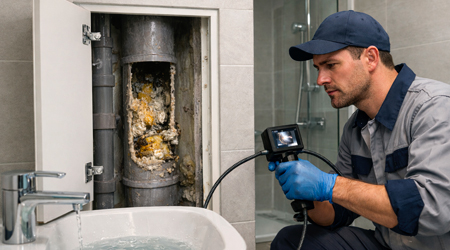 Colonna di scarico otturata