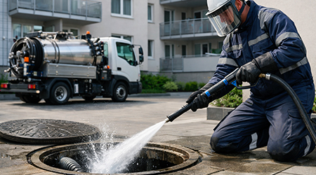 Lavaggio tubazioni fognature ad alta pressione